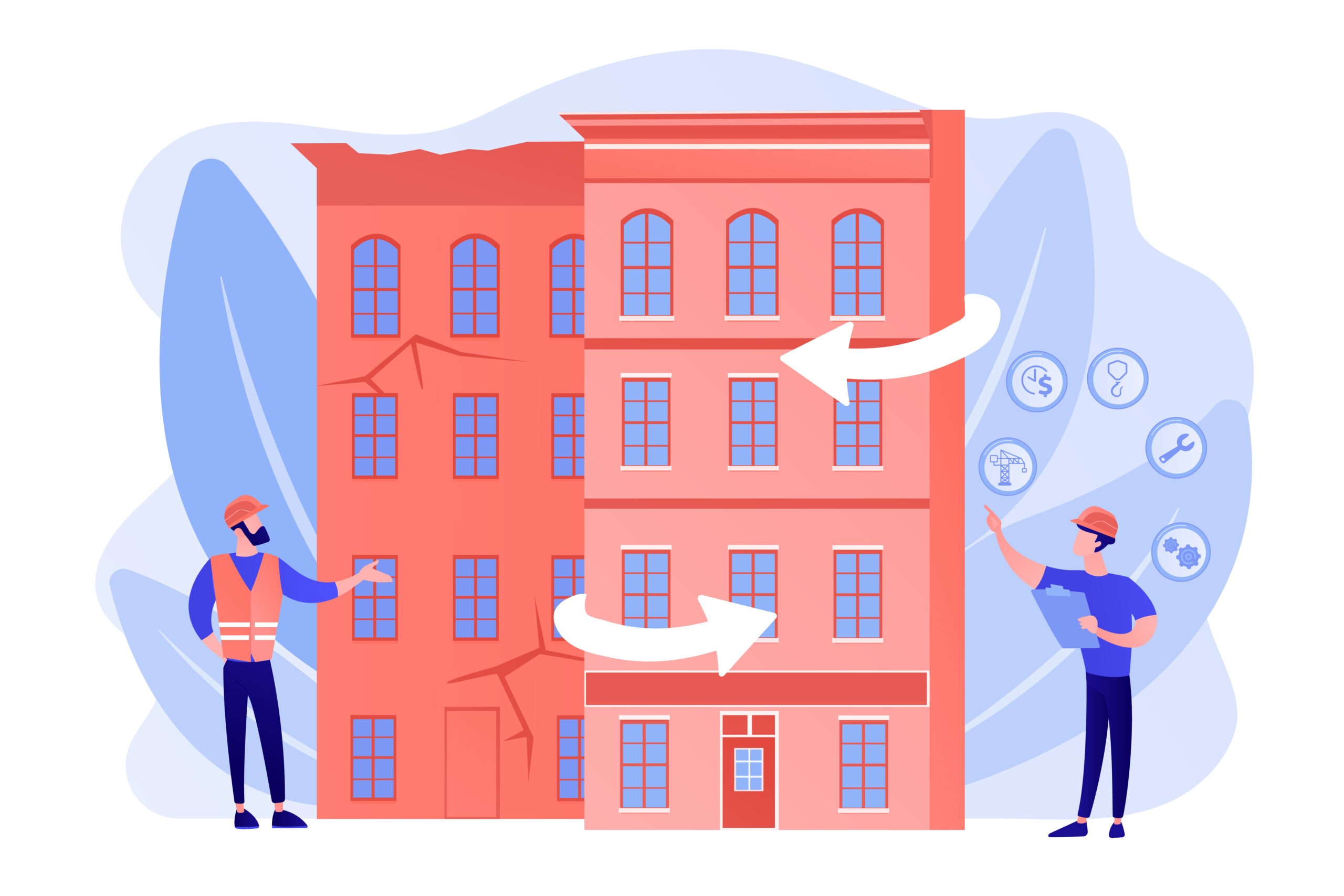 illustration rénovation façade copropriété icos