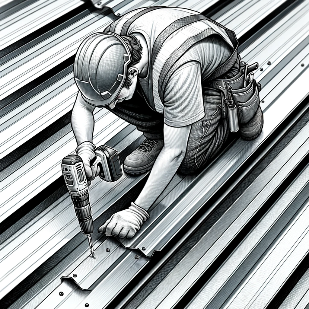 Installation d'une couverture métallique, panneau sandwich ou bardage